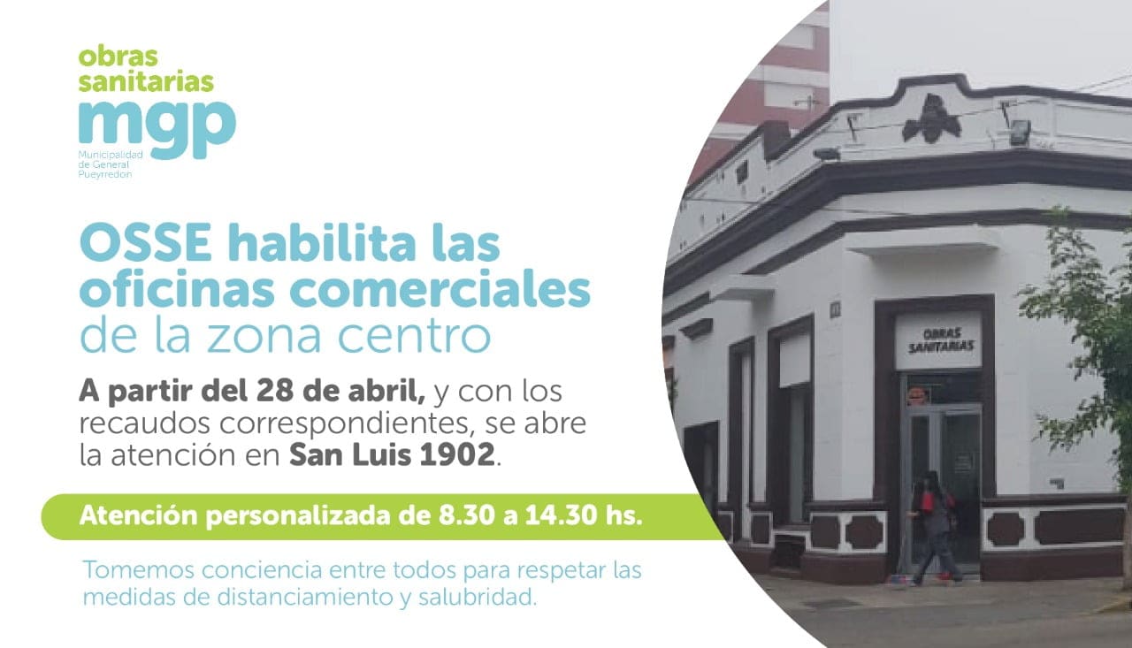 OSSE reabre oficinas del centro #MDQ 2 san luis y belgrano