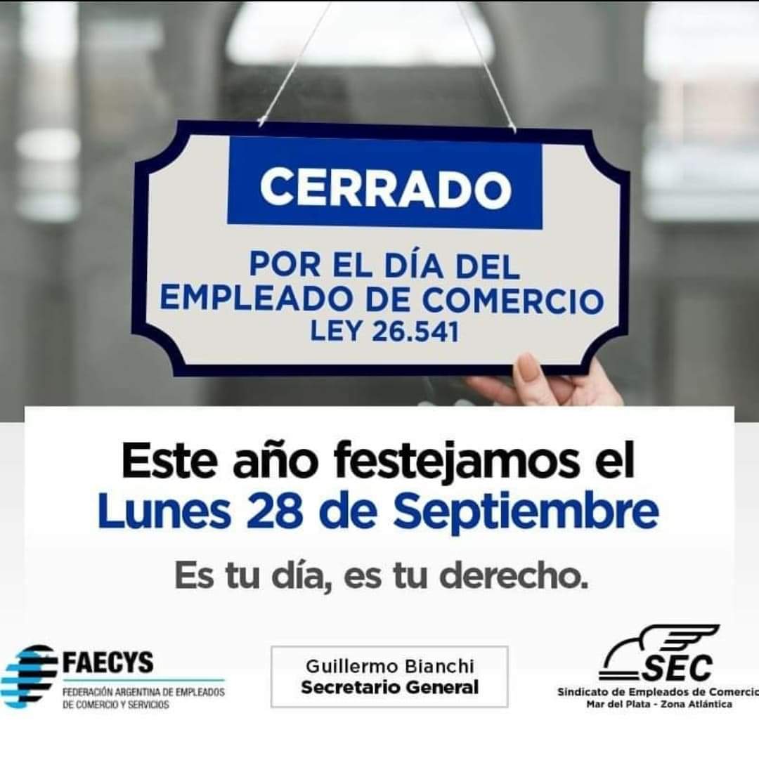 Los empleados de comercio celebrarán su día el 28 de septiembre 1 received 745772476278661