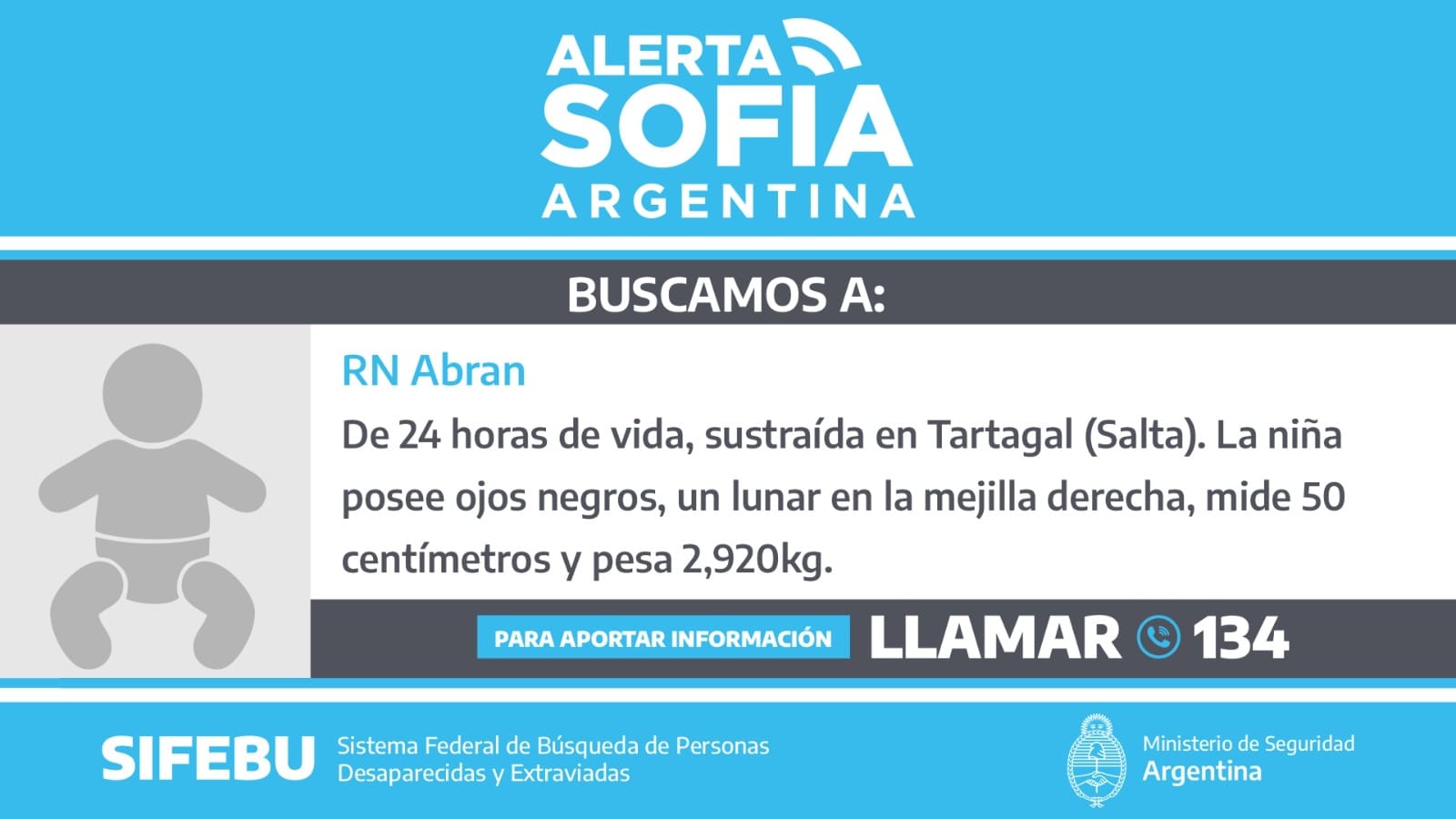 Roban recién nacida del Hospital de Tartagal: activan Alerta Sofía 1 Imagen de WhatsApp 2023 07 14 a las 17.58.17